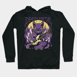 Death Metal Satanic Baphomet Cat playing guitar Hoodie